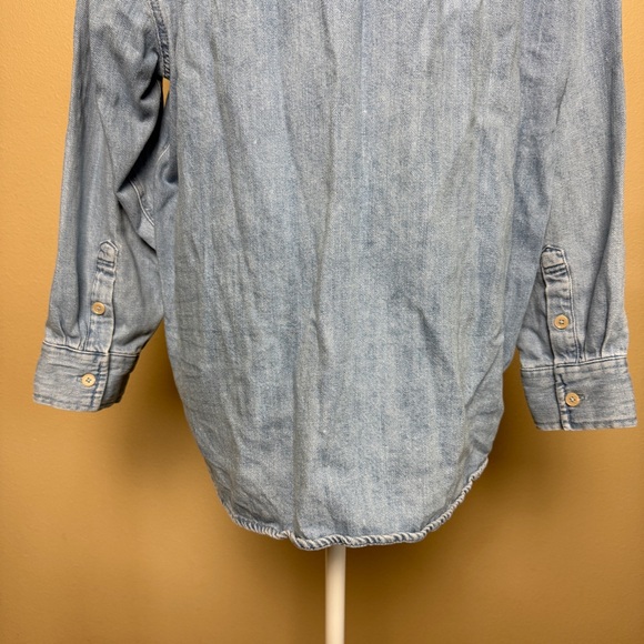 Aerie Denim Long Sleeve Oversized Shirt Size Medium - Picture 9 of 11